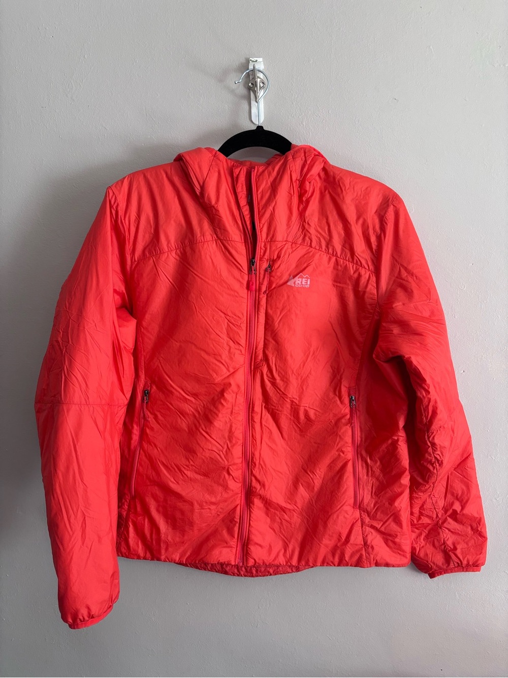 REI Women's Bright Red Hooded Insulated Puffer Jacket
